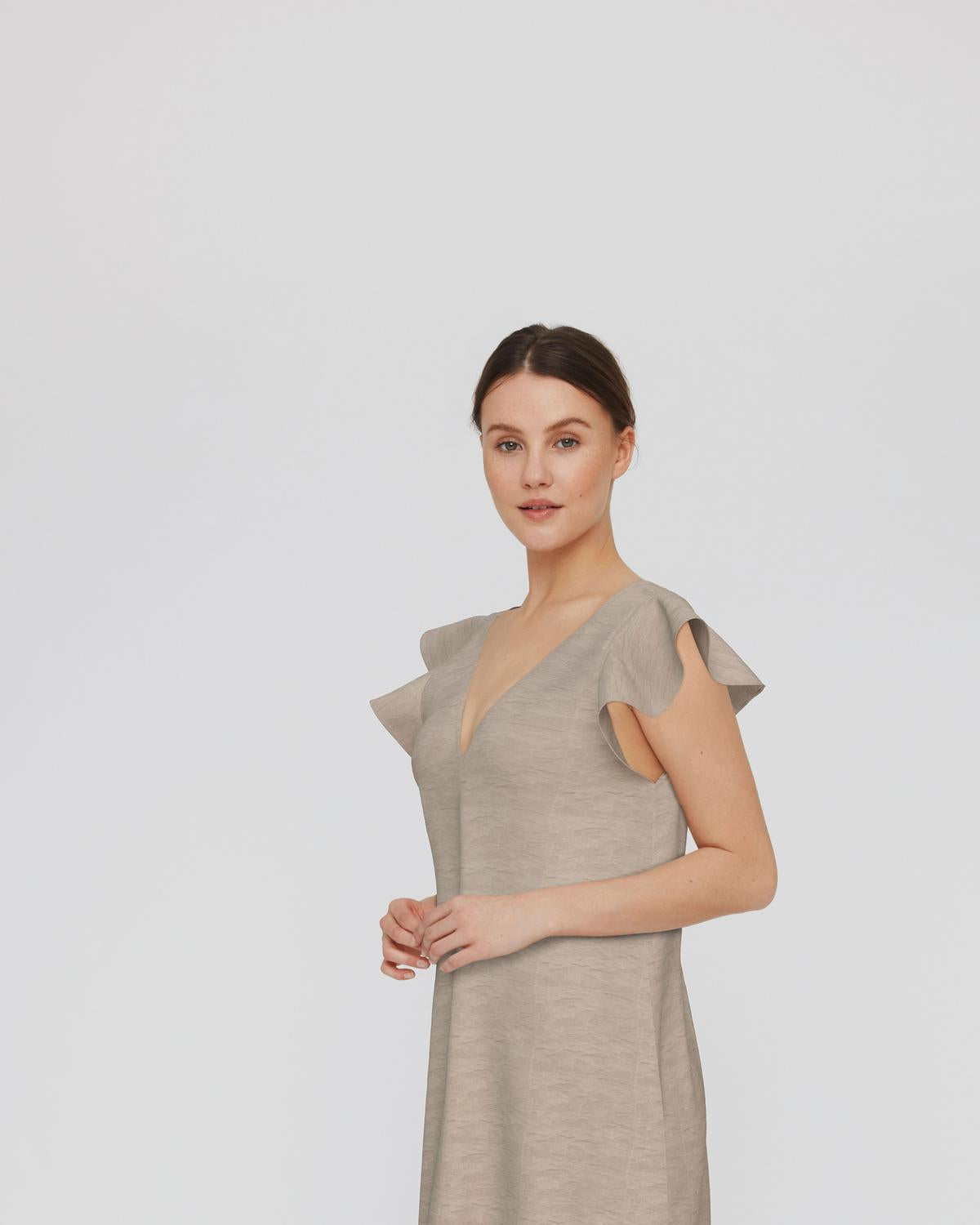 VIKEVINA Short Dress - Doeskin